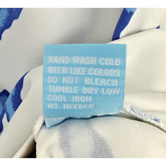 J McLaughlin Catalina Cloth Tunic Top Size Small Blue Coral Print Beach Coastal - Picture 9 of 9